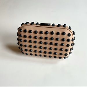 Loeffler Randall leather stud clutch